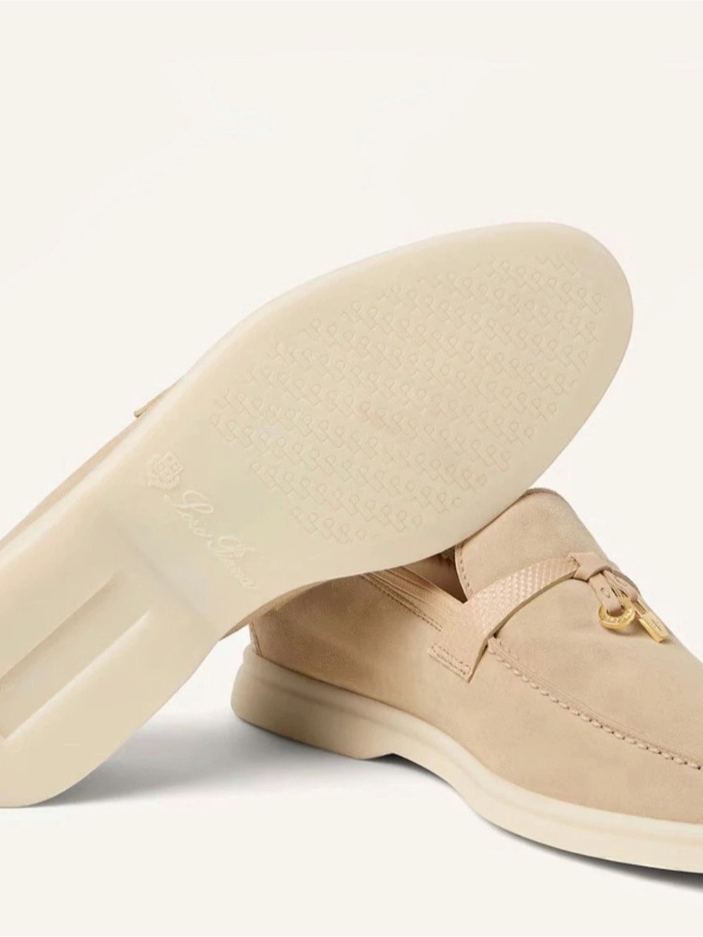 Loro x Piana Summer Walk Beige Suede Slip-On Loafers Women’s US 8